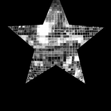 Artwork thumbnail, Shiny Silver Disco Ball Star by DeborahCamp