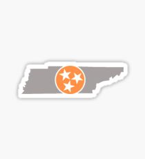 Tennessee State Outline with Tri-Star Sticker