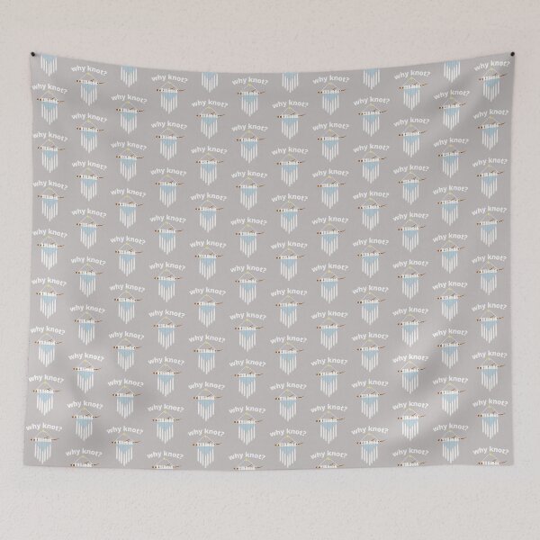 Item preview, Why knot? with blue macramé wall hanging décor and moon designed and sold by milkasweet.