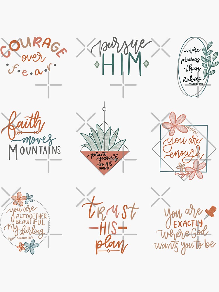 Cute Christian Stickers Pack - Religious Designs Set Sticker for Sale by  ChristianStore