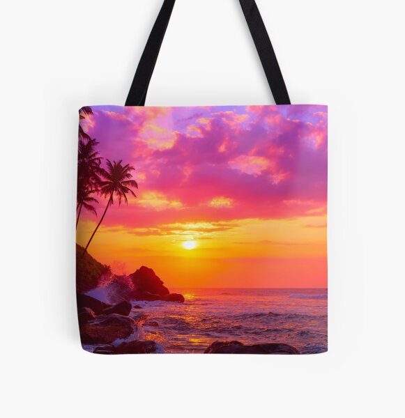 Sunset at the beach Tote - hand designed Tote - Aesthetic - kawaii - c –  Robinscraftsuk