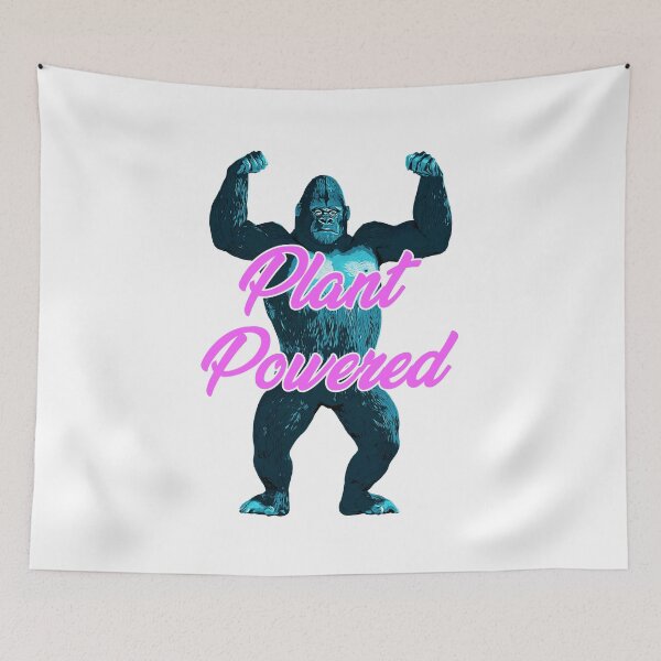 Item preview, Plant Powered Gorilla Vegan muscle Pink designed and sold by PeterADesign.