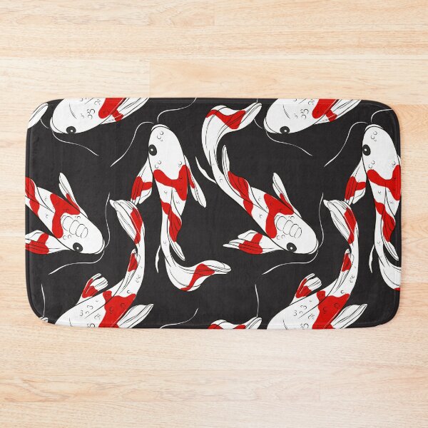 Item preview, Koi fish Japanese carp black white print  designed and sold by Milatoo.