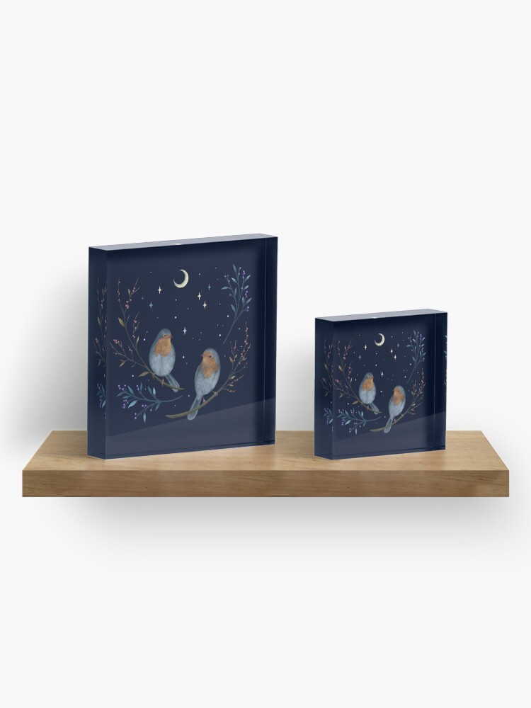 Thumbnail 4 of 5, Acrylic Block, Birds and Berries designed and sold by episodicDrawing.