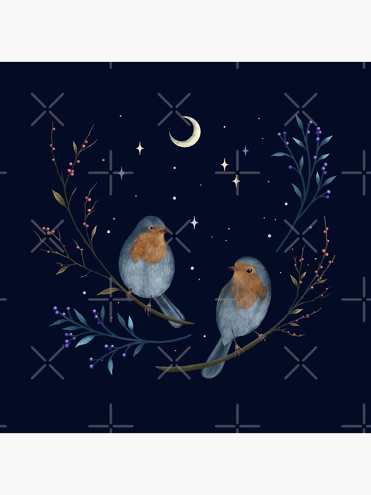 Artwork view, Birds and Berries designed and sold by episodicDrawing