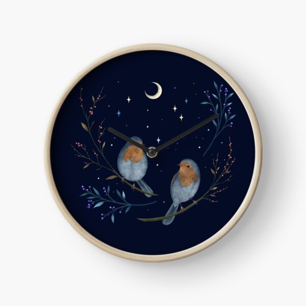 Birds and Berries Clock