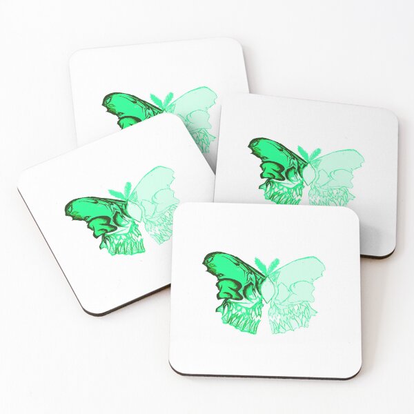 Item preview, Green Butterfly Skull designed and sold by LadyMayDesigns9.