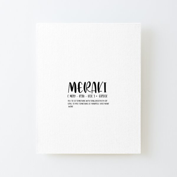 Meraki Watercolor design map quote definiton Wood Print by Vivid