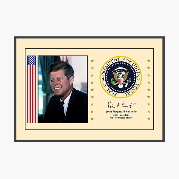 President John F. Kennedy Official Photo, Seal and Signature Very High Quality Photographic Print