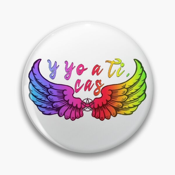 Item preview, Destiel DeanCas Spanish Wings "y yo a ti" (Rainbow Version) designed and sold by MinaMonsterMash.