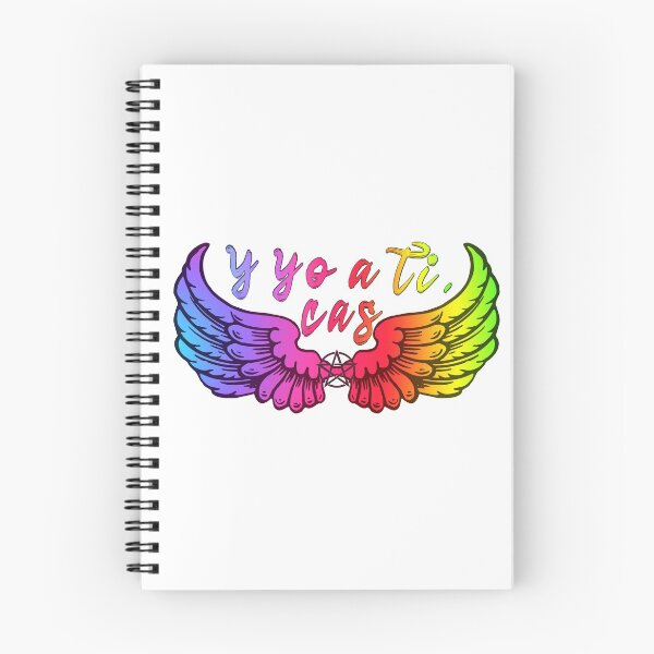 Artikelvorschau, Destiel DeanCas Spanish Wings „y yo a ti“ (Rainbow Version) entworfen und verkauft von MinaMonsterMash.