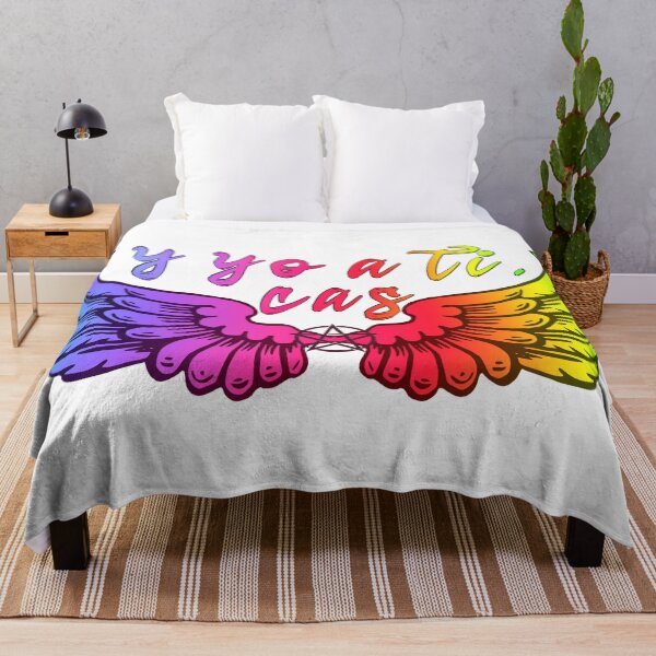 Item preview, Destiel DeanCas Spanish Wings "y yo a ti" (Rainbow Version) designed and sold by MinaMonsterMash.