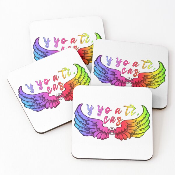 Item preview, Destiel DeanCas Spanish Wings "y yo a ti" (Rainbow Version) designed and sold by MinaMonsterMash.