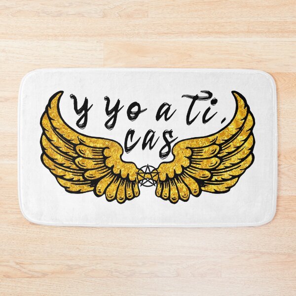 Item preview, Destiel DeanCas Spanish Wings "y yo a ti" (Versión Oro Brillante) designed and sold by MinaMonsterMash.