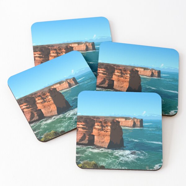 Item preview, Great Ocean Road Melbourne Australia Vintage Travel Art designed and sold by BleeArtwork.