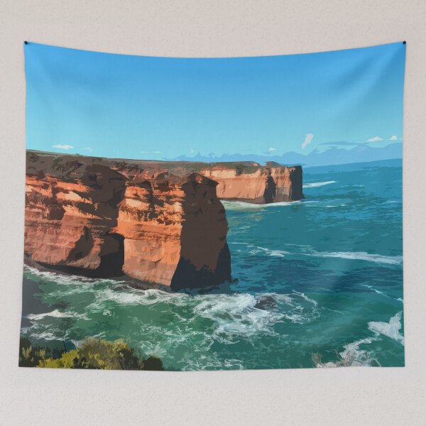 Item preview, Great Ocean Road Melbourne Australia Vintage Travel Art designed and sold by BleeArtwork.