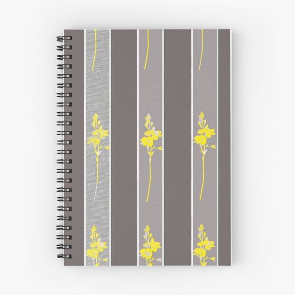 Item preview, -Gray Vertical Stripes with Yellow Flowers - 2021 Colors designed and sold by AlteredAtelier.