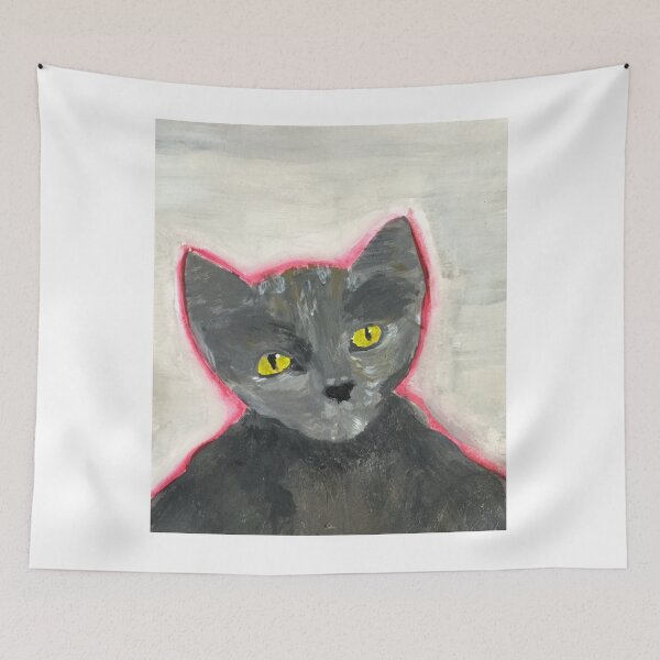 Item preview, Contemplative Cat Portrait: Hand Painted Oil Paint Painting designed and sold by UncleStuScience.