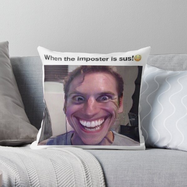 Sus Gaming Meme Impostor Kinda Sus Video Gamer Gift Sus Throw Pillow