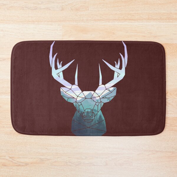 Item preview, Buck Stag Deer Head Silhouette Wilderness Mountains designed and sold by ForFunDesigns.