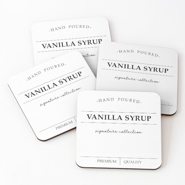 Item preview, Vanilla Syrup Coffee Label designed and sold by HannahBlaze.