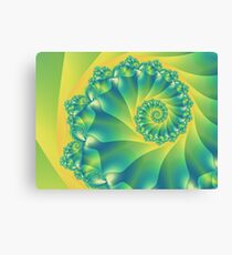 Bright Yellow and Green Spiral Canvas Print