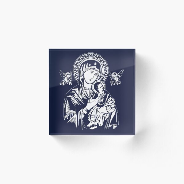Our Lady Of Perpetual Help (on navy) Acrylic Block