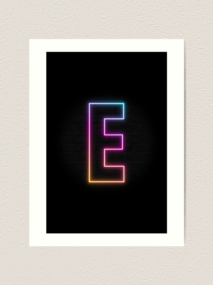 アート・デザイン・音楽 E LOWE Letter E - Neon Outrun Retrowave Monogram Art