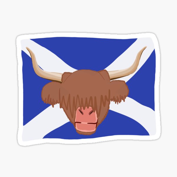 Andrews Saltire Flag Highland Coo Cow Vinyl Car Sticker Decal Scottish St 
