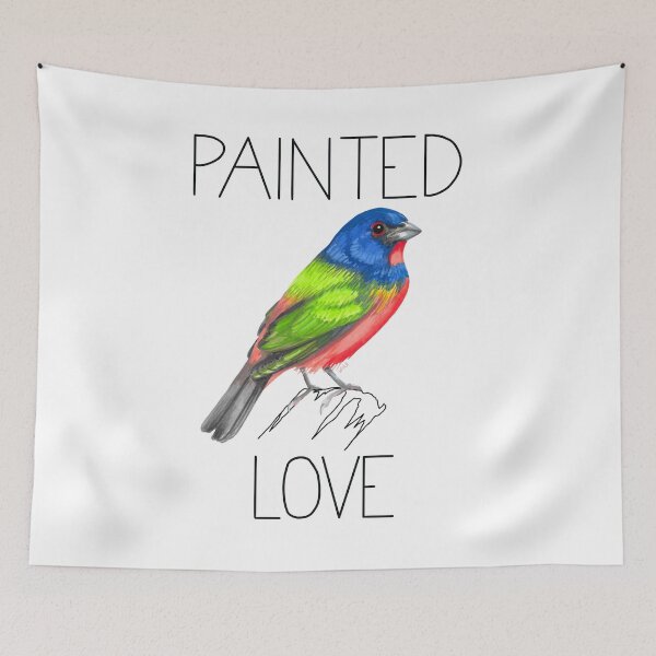 Item preview, Painted Love (Painted Bunting) designed and sold by LauraWolfArtist.