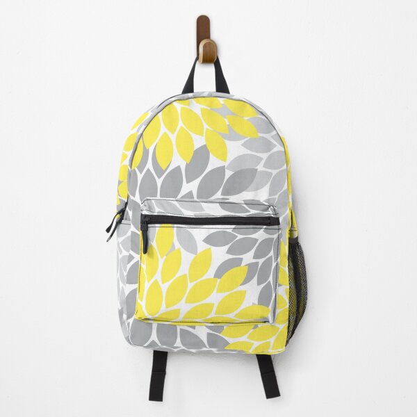 Item preview, Yellow Gray Flower Burst Petals Pattern designed and sold by CloudDesignShop.