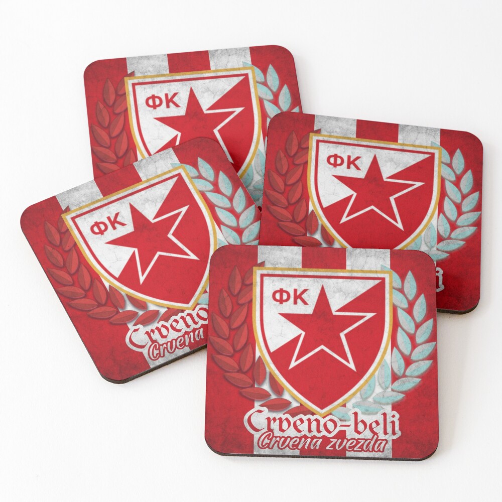 (4 Pack) Red Star Belgrade Serbia Vinyl Sticker Decal Soccer Crvena Zvezda