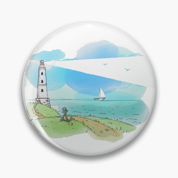 Item preview, Watercolor lighthouse and the sea designed and sold by della95.