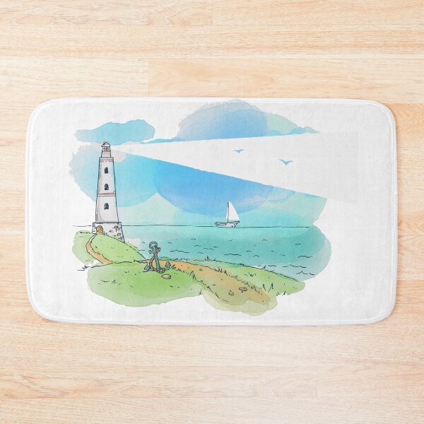 Item preview, Watercolor lighthouse and the sea designed and sold by della95.