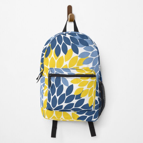 Item preview, Flower Burst Yellow Blue Flower Petals Pattern designed and sold by CloudDesignShop.