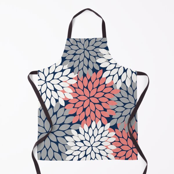 Item preview, Flower Burst Navy Coral Aqua Floral Pattern Flower Petals designed and sold by CloudDesignShop.