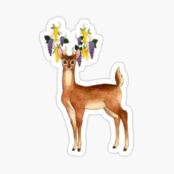 Flower Deer Buck Sticker
