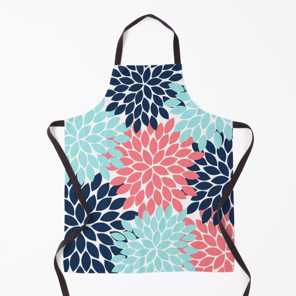 Item preview, Flower Burst, Coral Navy Aqua, Flower Petals, Floral Pattern designed and sold by CloudDesignShop.