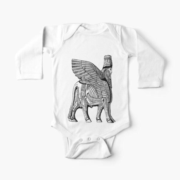 Assyrian Bull Long Sleeve Baby One-Piece