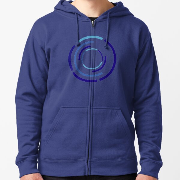 Circles Blue Zipped Hoodie