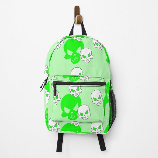 Green Skeleton Skulls Street Skater Punk Wear Pattern Backpack