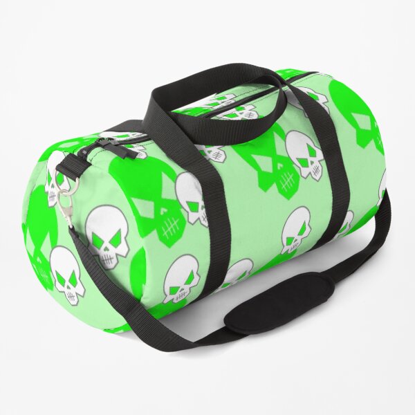Green Skeleton Skulls Street Skater Punk Wear Pattern Duffle Bag