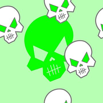Artwork thumbnail, Green Skeleton Skulls Street Skater Punk Wear Pattern by etourist