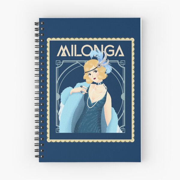 Artikelvorschau, Blaue Art Deco 1920er Jahre Stil Tango Milonga Flapper Poster entworfen und verkauft von infinitetango.