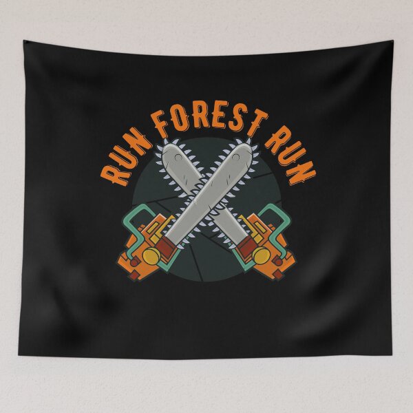 Item preview, Run Forest Run Lumberjack Chainsaw Joke designed and sold by Mytoonsquad.