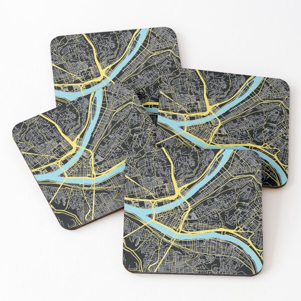 Item preview, Pittsburgh City Road Map in Black and Gold designed and sold by cletterle.