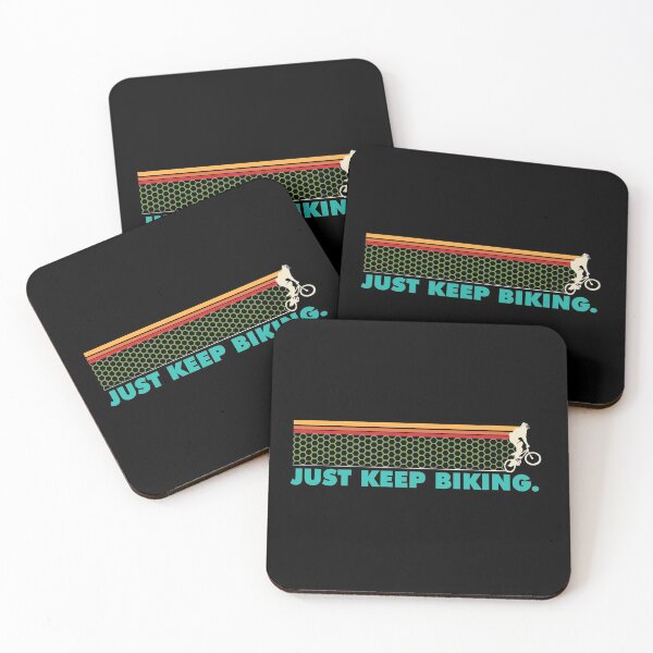 Item preview, Just Keep Biking Retro on Black designed and sold by PEHardy-Designs.