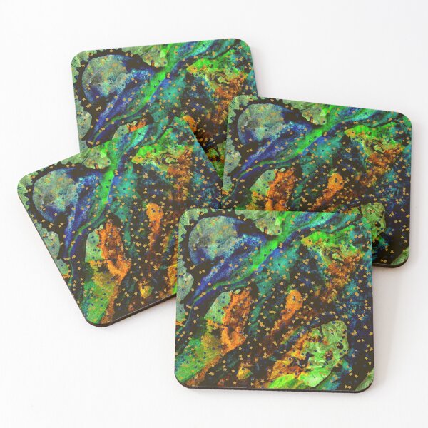 Item preview, Vibrant Earth Tones Art with Gold Stars designed and sold by DaughterofYah.