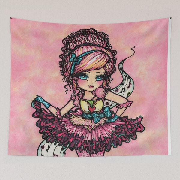 Item preview, Ballerina Cutie Musical in Pink Fantasy Art designed and sold by hannahlynnart.