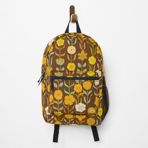 Item preview, Vintage Flowers Autumn Brown Gold Yellow Retro Floral designed and sold by Cecilia Mok.